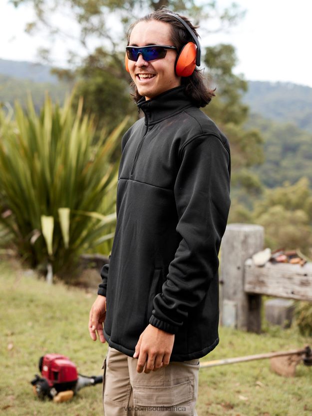 z0zr08171_black_men_workwear_quarter_zip_fleece_pullover_volcom_clothing.jpg Z0ZR08171 Black Men Workwear Quarter Zip Fleece Pullover Volcom Clothing - Image 1