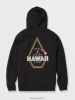 Z0ZR08172 Black Men Apex Zip Fleece Hoodie Volcom Clothing - Image 2