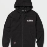 Z0ZR08172 Black Men Apex Zip Fleece Hoodie Volcom Clothing