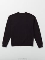 Z0ZR08176 Black Men Watanite Crew Pullover Sweatshirt Volcom Clothing - Image 2