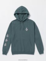Z0ZR08177 Dark Slate Men Iconic Stone Hoodie Volcom Clothing