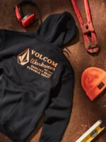 Z0ZR08178 Black Men Workwear Pullover Hoodie Volcom Clothing - Image 11