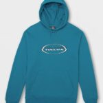 Z0ZR08182 Ocean Teal Men Strike Hood Pullover Sweatshirt Volcom Clothing
