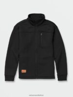 Z0ZR08192 Black Men Workwear Bonded Fleece Jacket Volcom Clothing - Image 3