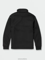 Z0ZR08192 Black Men Workwear Bonded Fleece Jacket Volcom Clothing - Image 4