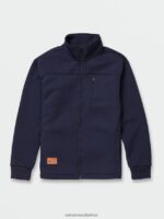 Z0ZR08193 Navy Men Workwear Bonded Fleece Jacket Volcom Clothing - Image 5