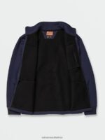 Z0ZR08193 Navy Men Workwear Bonded Fleece Jacket Volcom Clothing - Image 8