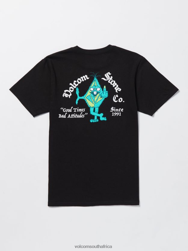 Z0ZR0819 Black Men Party Of 1 Short Sleeve Tee Volcom Clothing - Image 2