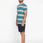 Z0ZR08200 Navy Men New Aged Stone Elastic Waist Shorts Volcom Clothing