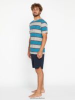 Z0ZR08200 Navy Men New Aged Stone Elastic Waist Shorts Volcom Clothing