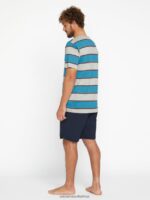 Z0ZR08200 Navy Men New Aged Stone Elastic Waist Shorts Volcom Clothing - Image 3