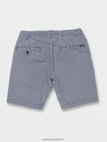 Z0ZR08202 Navy Men Frickin Mix Elastic Waist Shorts Volcom Clothing - Image 3