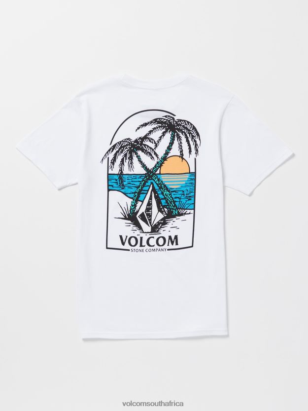 Z0ZR0820 White Men Glassy Daze Short Sleeve Tee Volcom Clothing - Image 3