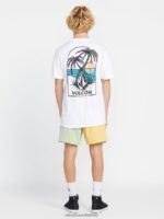 Z0ZR0820 White Men Glassy Daze Short Sleeve Tee Volcom Clothing - Image 7