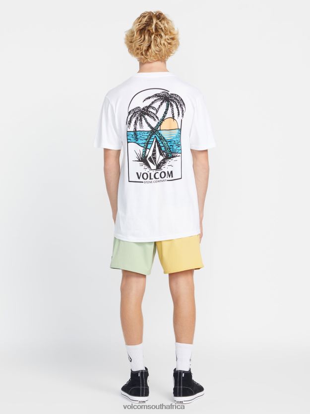 Z0ZR0820 White Men Glassy Daze Short Sleeve Tee Volcom Clothing - Image 7
