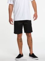 Z0ZR08213 Black Men Frickin Elastic Waist Shorts Volcom Clothing