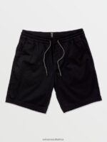 Z0ZR08213 Black Men Frickin Elastic Waist Shorts Volcom Clothing - Image 3
