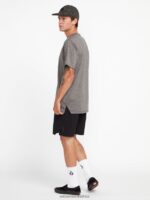 Z0ZR08216 Black Men Frickin Ascender Elastic Waist Shorts Volcom Clothing - Image 2