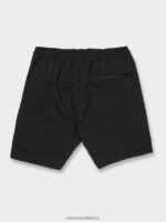 Z0ZR08216 Black Men Frickin Ascender Elastic Waist Shorts Volcom Clothing - Image 11