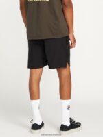 Z0ZR08216 Black Men Frickin Ascender Elastic Waist Shorts Volcom Clothing - Image 13