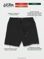 Z0ZR08216 Black Men Frickin Ascender Elastic Waist Shorts Volcom Clothing - Image 8