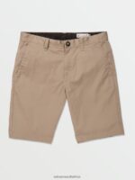Z0ZR08217 Khaki Men Frickin Modern Stretch Chino Shorts Volcom Clothing