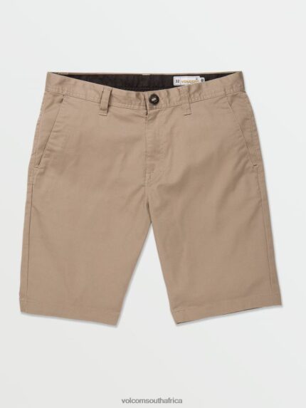 Z0ZR08217 Khaki Men Frickin Modern Stretch Chino Shorts Volcom Clothing