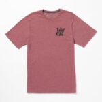 Z0ZR0821 Oxblood Heather Men Wordplay Short Sleeve Tee Volcom Clothing