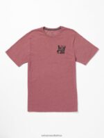 Z0ZR0821 Oxblood Heather Men Wordplay Short Sleeve Tee Volcom Clothing
