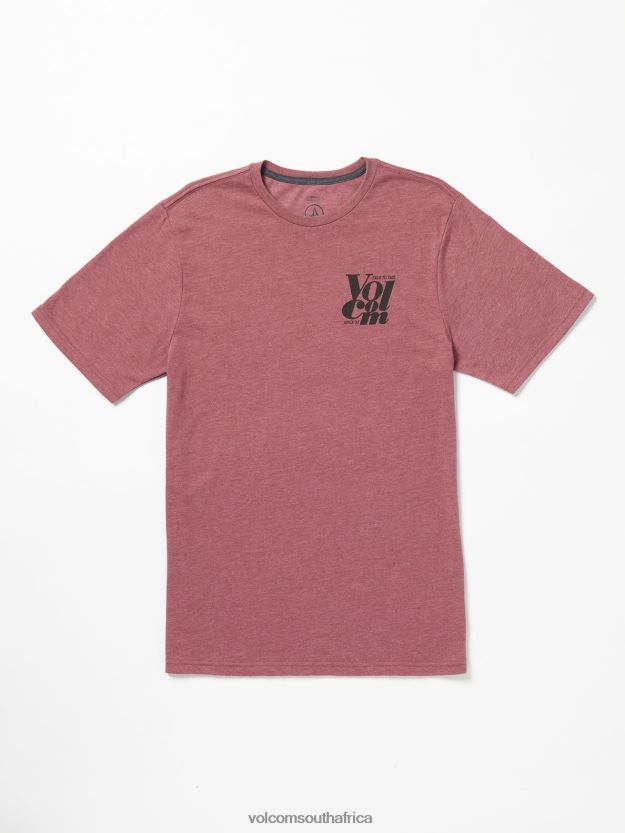 Z0ZR0821 Oxblood Heather Men Wordplay Short Sleeve Tee Volcom Clothing - Image 1