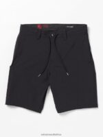 Z0ZR08222 Black Men Surf Vitals Balaram Stack Hybrid Shorts Volcom Clothing