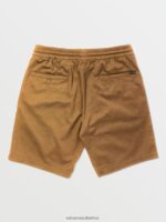 Z0ZR08223 Dark Khaki Men Frickin Elastic Waist Shorts Volcom Clothing - Image 2
