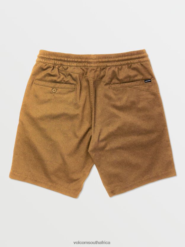 Z0ZR08223 Dark Khaki Men Frickin Elastic Waist Shorts Volcom Clothing - Image 2