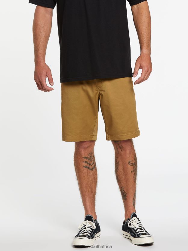 Z0ZR08223 Dark Khaki Men Frickin Elastic Waist Shorts Volcom Clothing - Image 11