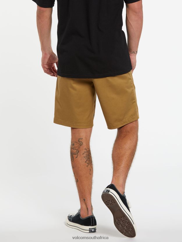 Z0ZR08223 Dark Khaki Men Frickin Elastic Waist Shorts Volcom Clothing - Image 13