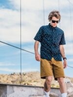 Z0ZR08223 Dark Khaki Men Frickin Elastic Waist Shorts Volcom Clothing - Image 7