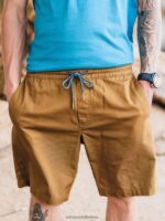 Z0ZR08223 Dark Khaki Men Frickin Elastic Waist Shorts Volcom Clothing - Image 10