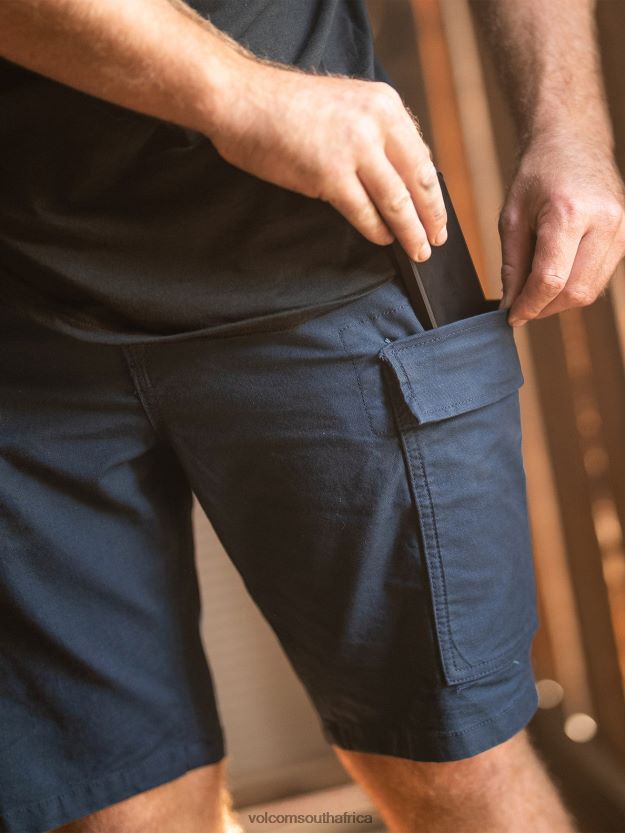 Z0ZR08226 Navy Men Workwear Caliper Work Shorts Volcom Clothing - Image 21