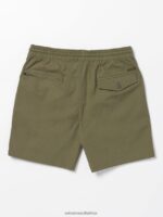 Z0ZR08238 Bison Men Villa Rue Elastic Waist Shorts Volcom Clothing - Image 3