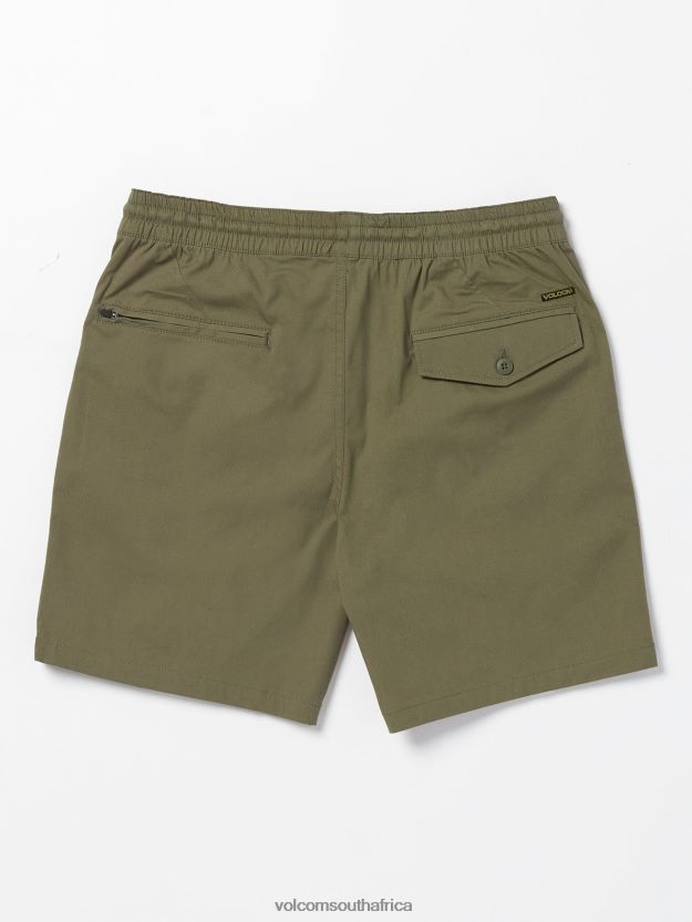 Z0ZR08238 Bison Men Villa Rue Elastic Waist Shorts Volcom Clothing - Image 3