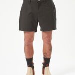 Z0ZR08239 Black Men Workwear Bevel Work Shorts Volcom Clothing