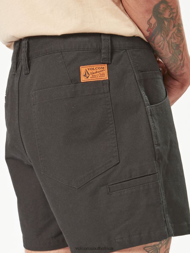 Z0ZR08239 Black Men Workwear Bevel Work Shorts Volcom Clothing - Image 5