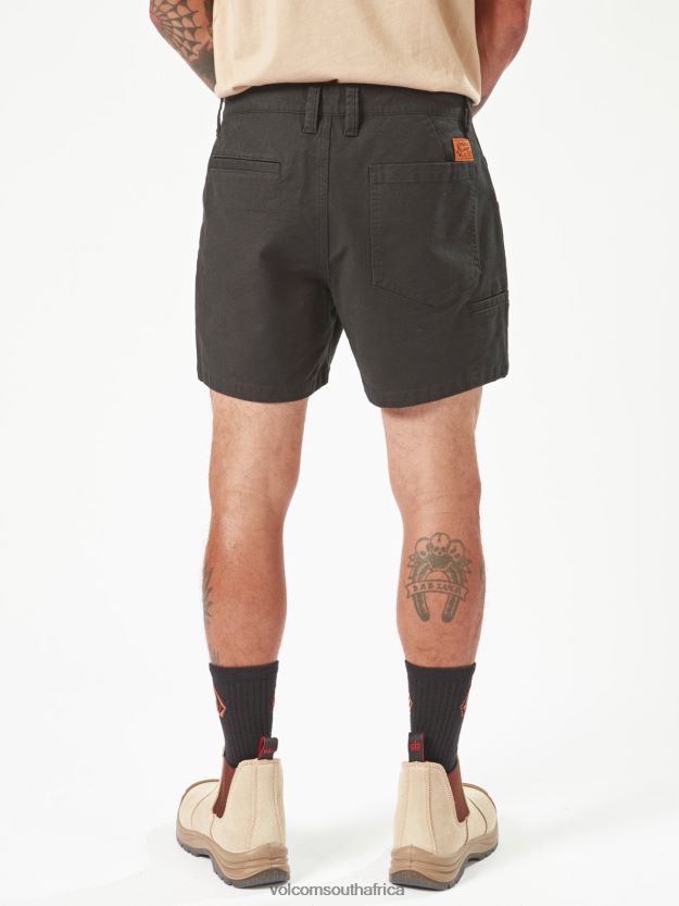 Z0ZR08239 Black Men Workwear Bevel Work Shorts Volcom Clothing - Image 8