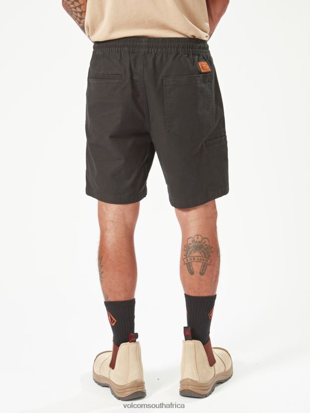 Z0ZR08244 Black Men Workwear Caliper Elastic Waist Shorts Volcom Clothing - Image 15