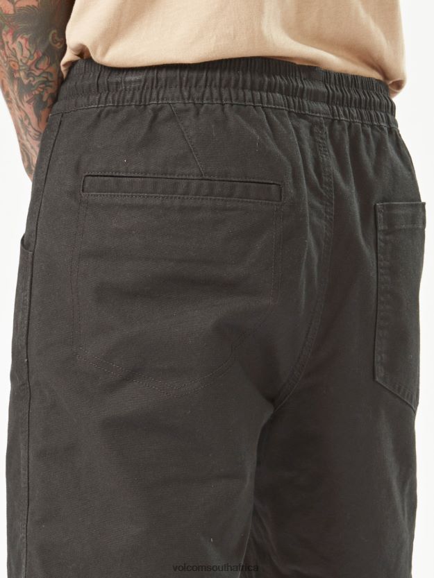 Z0ZR08244 Black Men Workwear Caliper Elastic Waist Shorts Volcom Clothing - Image 8