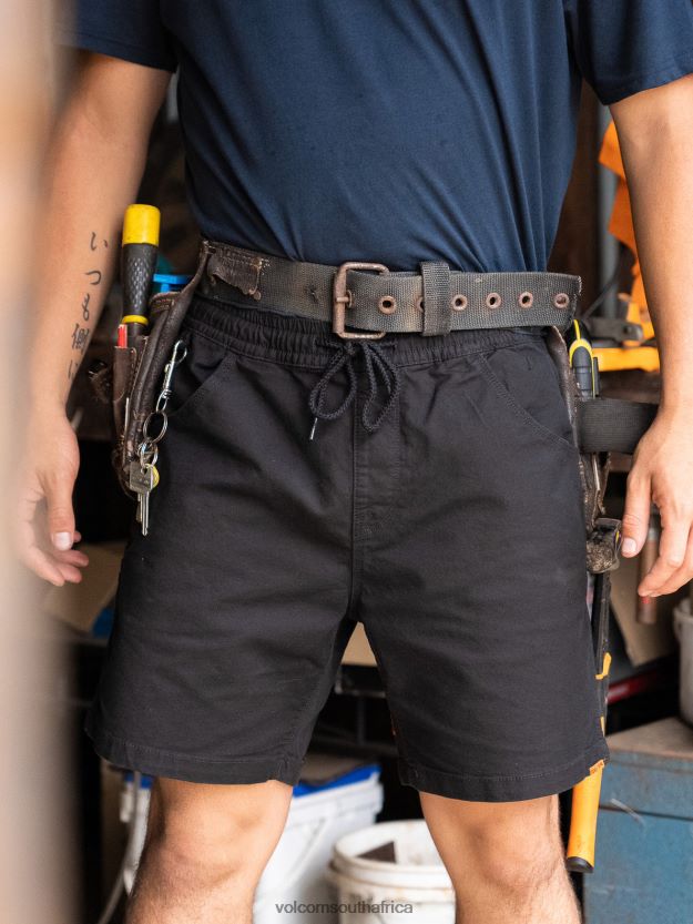 z0zr08244_black_men_workwear_caliper_elastic_waist_shorts_volcom_clothing.jpg Z0ZR08244 Black Men Workwear Caliper Elastic Waist Shorts Volcom Clothing - Image 1