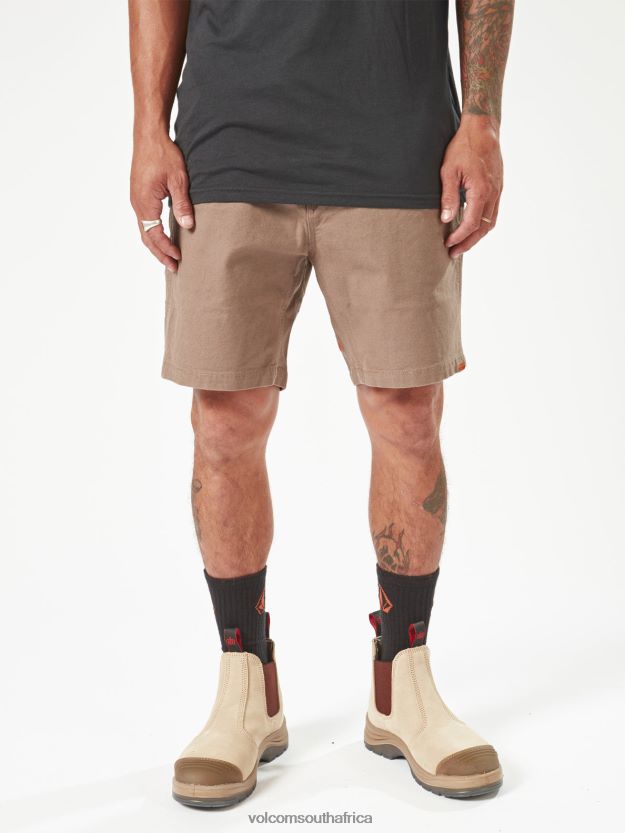 Z0ZR08247 Brindle Men Workwear Caliper Elastic Waist Shorts Volcom Clothing - Image 14
