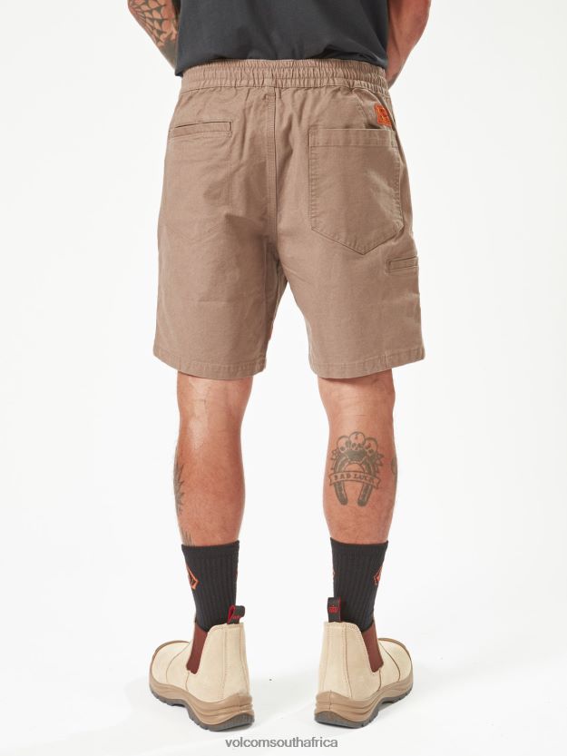 Z0ZR08247 Brindle Men Workwear Caliper Elastic Waist Shorts Volcom Clothing - Image 15