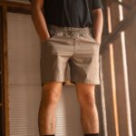 Z0ZR08247 Brindle Men Workwear Caliper Elastic Waist Shorts Volcom Clothing
