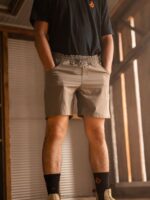 Z0ZR08247 Brindle Men Workwear Caliper Elastic Waist Shorts Volcom Clothing